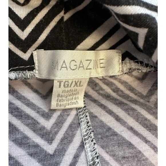 Women’s XL Magazine Black White Chevron Zig Zag Geometric Maxi Skirt - Picture 7 of 7